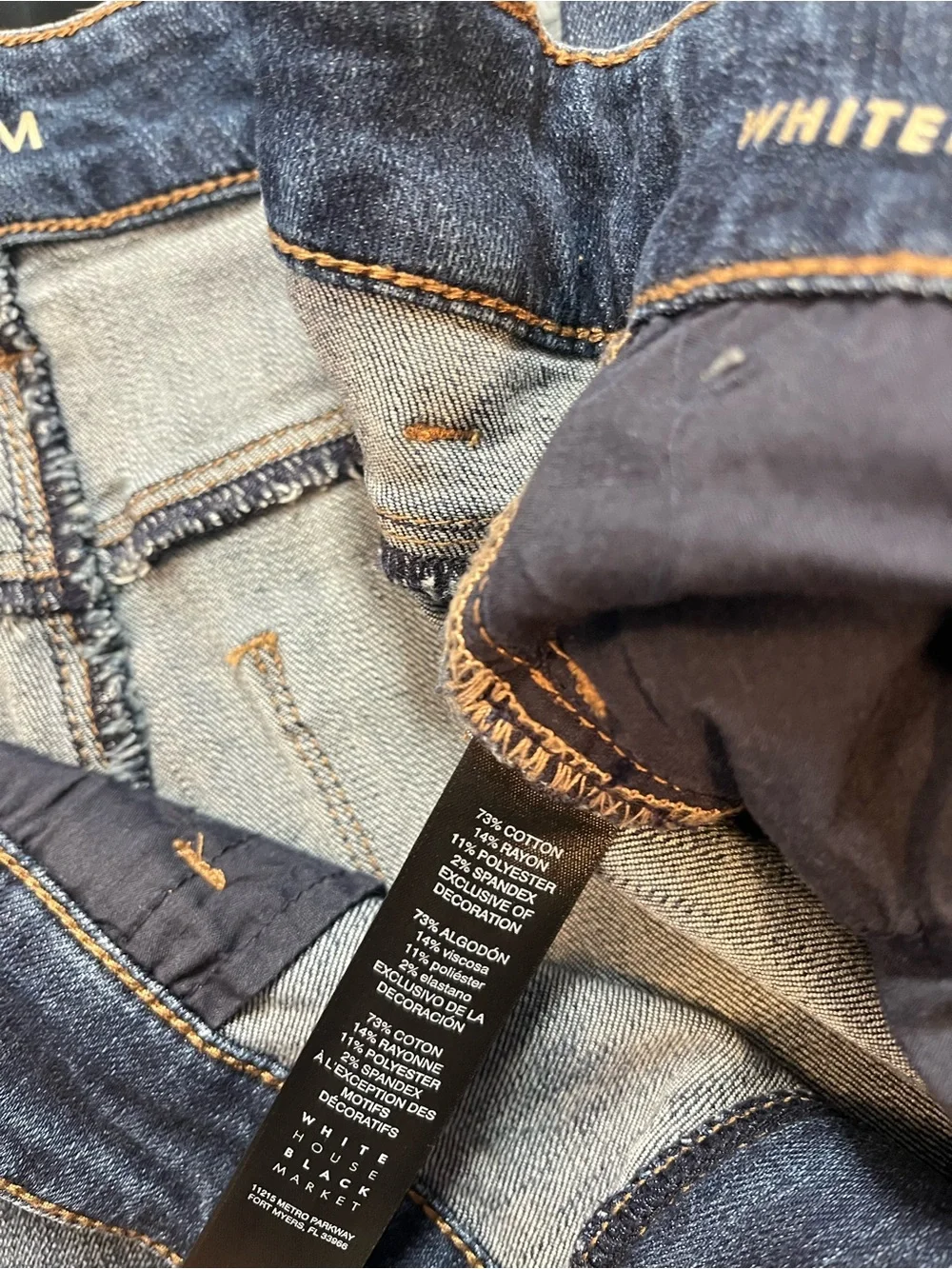 White House Black Market Blue Embroidered Skinny Jeans - Picture 5 of 5